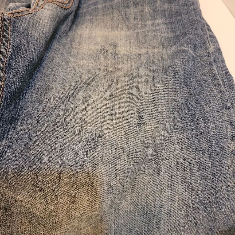 Flypaper Jeans Mens 34x31 Bootcut Mid Rise Embroidered Medium Wash Denim Blue‎